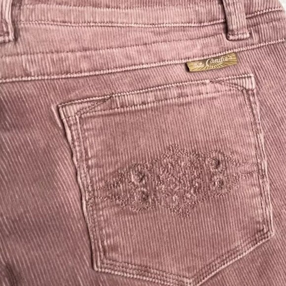 CANDIES Corduroy Pant Women Junior 11 Pink Wide Leg Boot Flare Stretch Y2K Thick - Picture 3 of 6